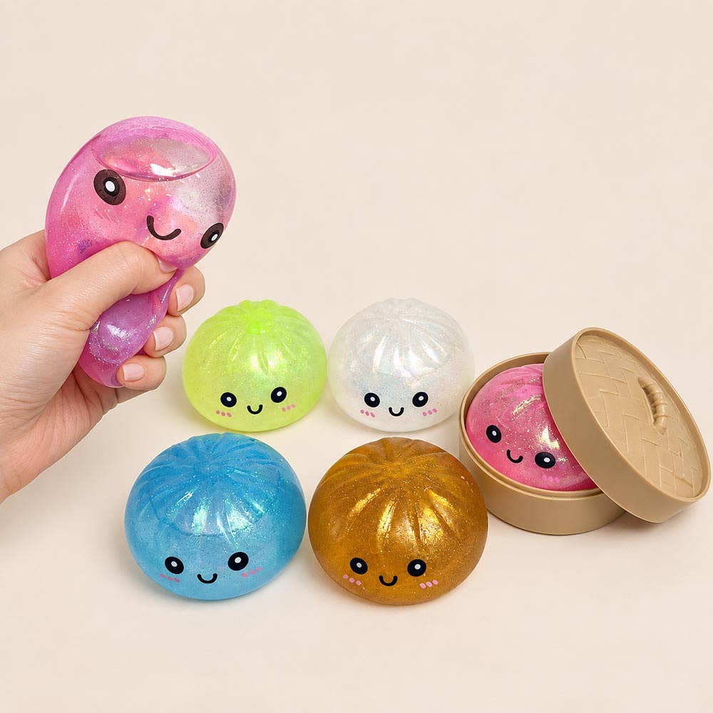 12PCS - Cute Glitter Dumpling Squishy Stress Relief Ball Toy