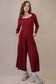 Wide Leg Solid Knit Casual Jumpsuit