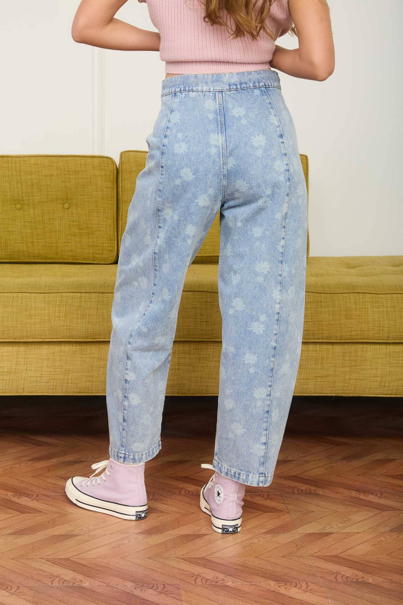 DANDELION WASHED DENIM DRAWSTRING DETAIL JEANS