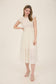 SMOCKED TIERED MIDI DRESS