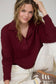 EXPOSED SEAM LONG SLEEVE TEXTURED KNIT POLO