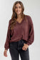 STRIPED DROP SHOULDER V NECK KNIT TOP