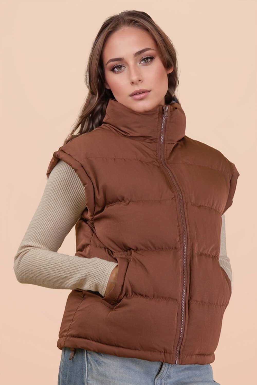 High Neck Casual Comfy Puffer Vest