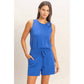 Drawstring Waist Sleeveless Romper