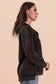 Mock Neck Mineral Washed Knit Causal Top