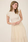 SMOCKED TIERED MIDI DRESS