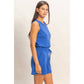 Drawstring Waist Sleeveless Romper