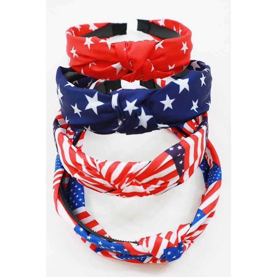 4-Kinds American Patriotic Knotted Headband
