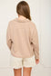 EXPOSED SEAM LONG SLEEVE TEXTURED KNIT POLO