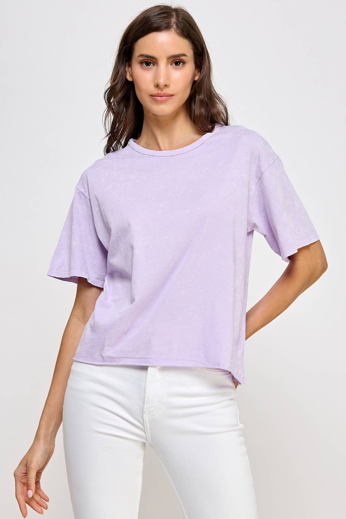Blank Mineral Washed Long Cropped T-Shirt