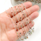 MGS24. Multi Gemstone White Sterling Silver Wire Chain