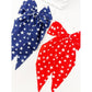 Blue and Red Star Long Tail Bow Hair Clip Set