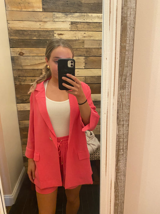 Soft Linen Hot Pink Jacket