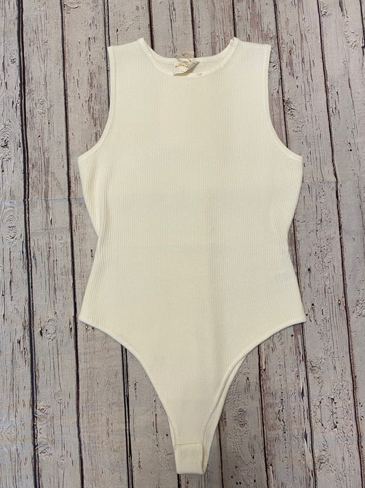 Offwhite High Neck Ribbed Bodysuit