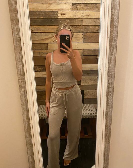 Mocha Cropped Cami Top