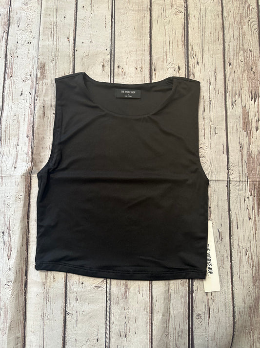 Black Round Neck Cropped Tank Top