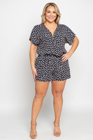 Floral Surplice Romper