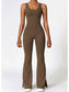 Wide Strap Bootcut Slit Active Jumpsuit