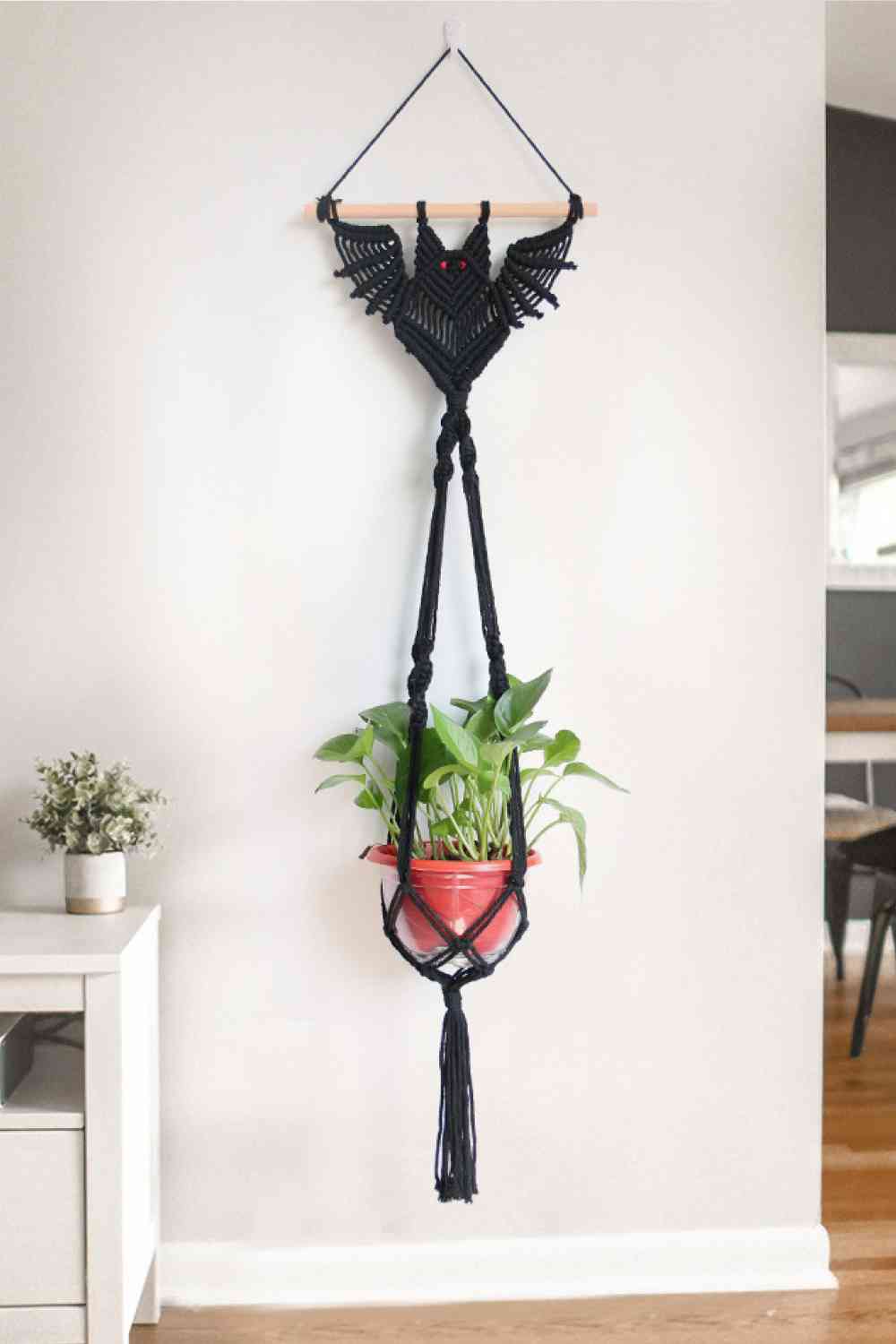 macrame bat plant hanger 39.4" Bat Macrame Wall Plant Hanger – Perfect Little Peach