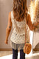 Sleeveless Cable-Knit Fringe Detail Open Work Top