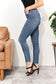 Judy Blue Full Size Tummy Control Side Slit & Fray Hem Skinny Jeans