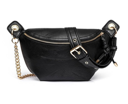 Black Chain Sling Bag