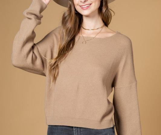 Back Overlap Knit Sweater