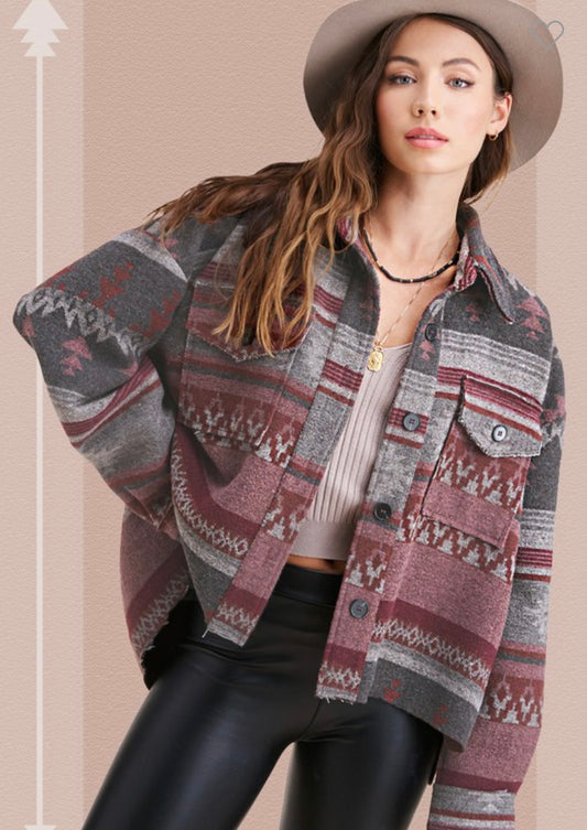 Berry Aztec Jacket