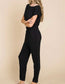 Boat Neck Solid Jumpsuit