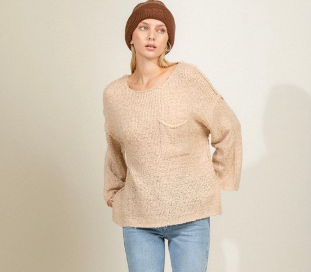 Loose Fit Raw Seamed Sweater