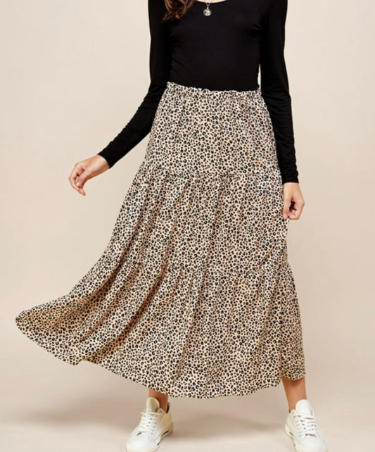 Maxi Leopard Print Skirt