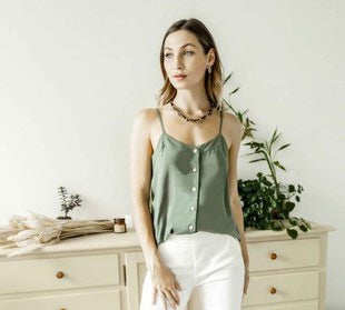 Button Up Green Tank