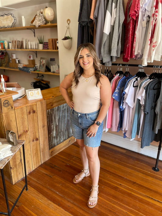 Judy Blue high waisted embroidered pocket cutoffs