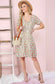 V-Neck Floral Button Down Ruffle Sleeve Dress