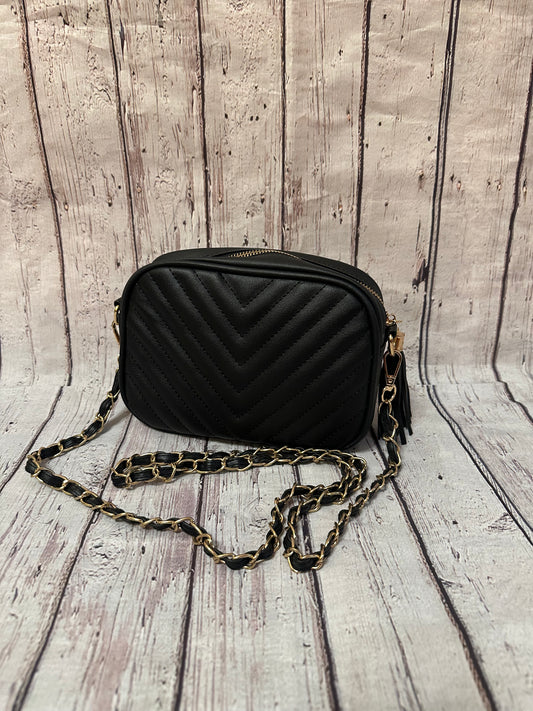 Black Chevron Crossbody Bag