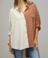 Color Block Button Down Shirt