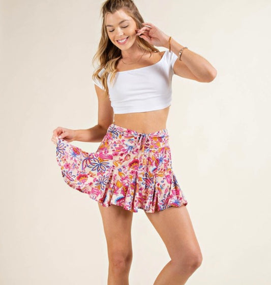 Floral Pink Combo Skort