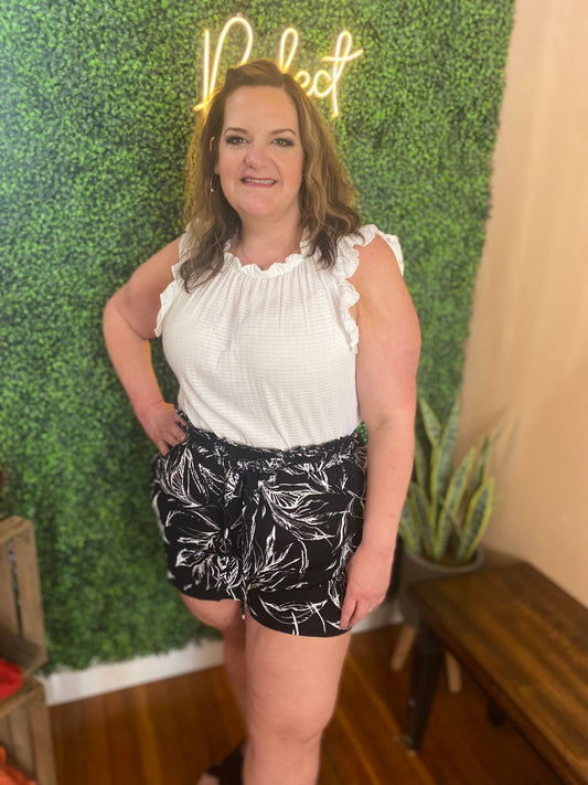 Tropical Tie Front Shorts