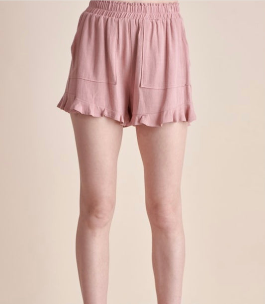 Linen Ruffle Shorts