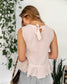 Cream Swiss Dot Tie Back Tank