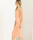 Peach Sweetheart Neck MIDI Dress