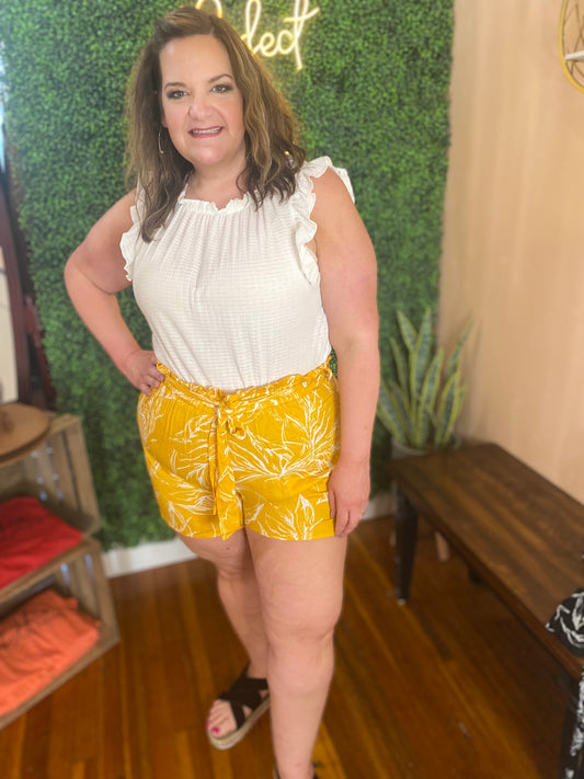 Tropical Tie Front Shorts