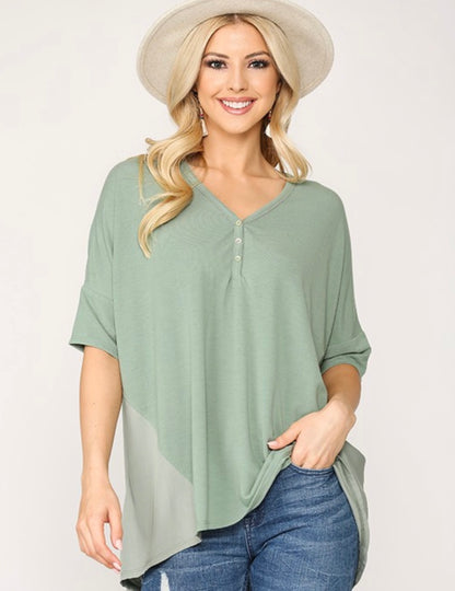 High- Low Two Toned Shirt