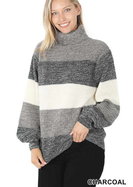 Charcoal Color Block Sweater