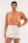 Dusty Peach Floral Lace Top