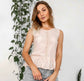 Cream Swiss Dot Tie Back Tank