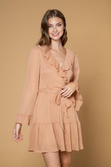 Tan Long Sleeve Dress