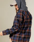 Plaid Hooded Frayed Hem Jacket