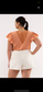 Dusty Peach Floral Lace Top