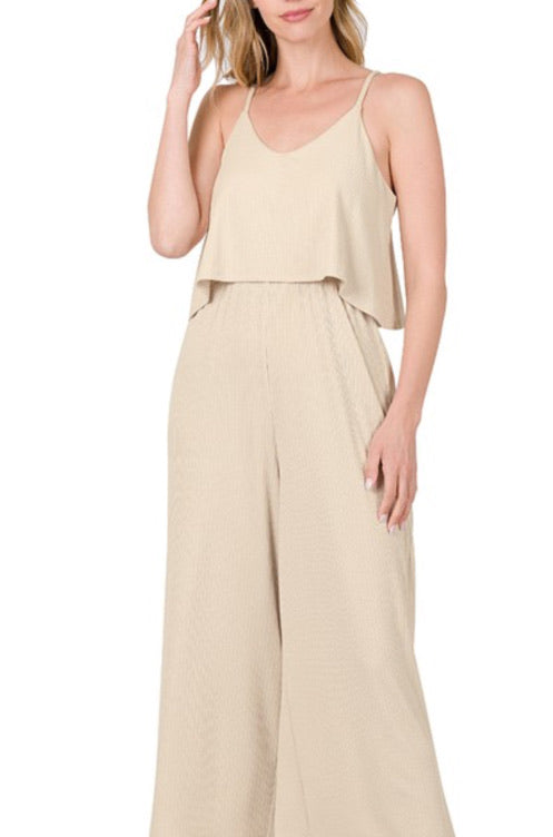 Ribbed double layer jumpsuit